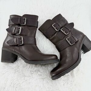 Clark’s Triple buckle moto leather boots